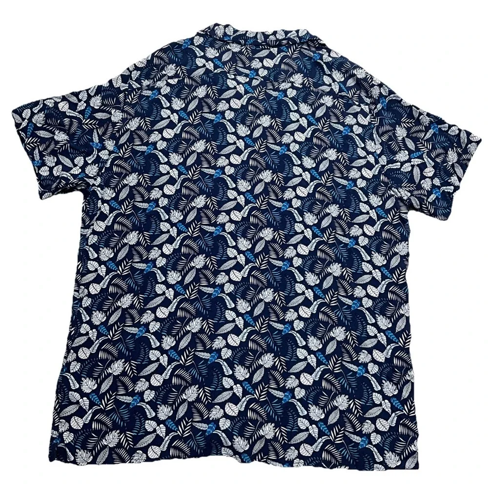 Banana Republic Men's Blue Full Button Up Short Sleeve Shirt Size XL